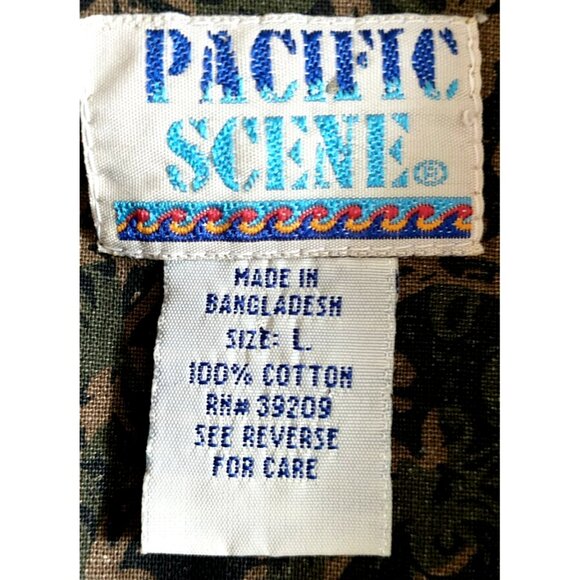 Pacific Scene Men's Vintage Shirt Cotton Baroque Design Button Up   - Large - Picture 8 of 8